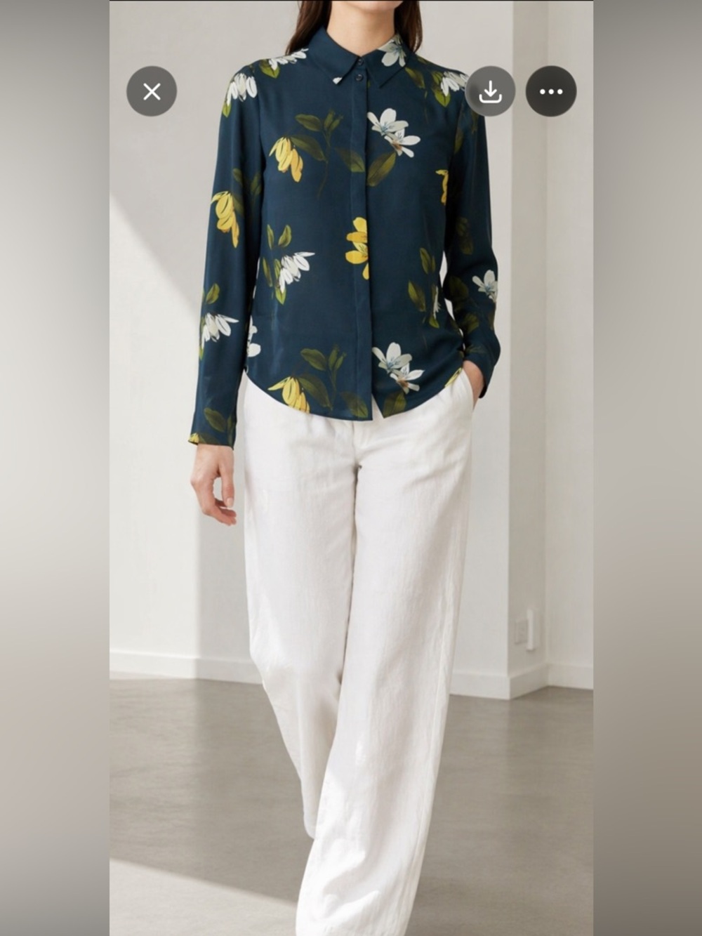 Ted Baker Navy Floral-Print Button-Up Shirt